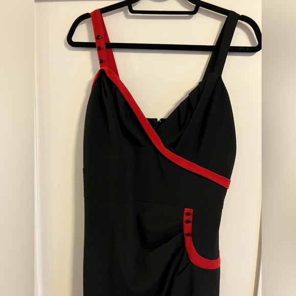 Red & Black Harley Quinn vibes dress. Pinup Girl, bombshell dress rockabilly - Picture 2 of 7